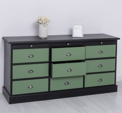 Comoda cu 9 sertare de la Studio Szel PS104 - Culoare Corp_P003 - Culoare Sertare_P038 - DUBLU COLOR