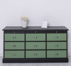 Comoda cu 9 sertare de la Studio Szel PS104 - Culoare Corp_P003 - Culoare Sertare_P038 - DUBLU COLOR