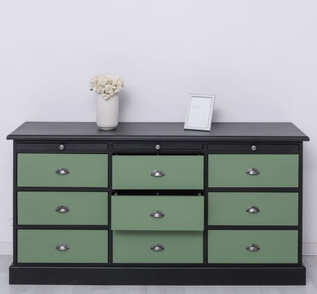 Comoda cu 9 sertare de la Studio Szel PS104 - Culoare Corp_P003 - Culoare Sertare_P038 - DUBLU COLOR