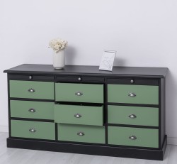 Comoda cu 9 sertare de la Studio Szel PS104 - Culoare Corp_P003 - Culoare Sertare_P038 - DUBLU COLOR