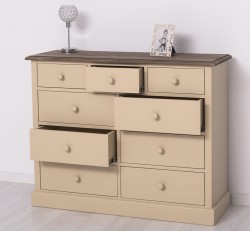 Comoda cu 9 sertare de la Studio Szel PS357 - Culoare TOP_P066 - Culoare Corp_P032 - DUBLU COLOR