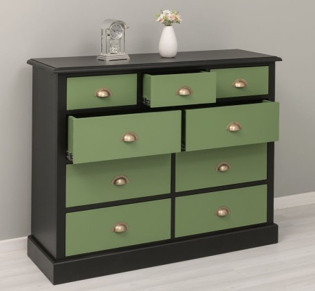 Comoda cu 9 sertare de la Studio Szel PS357 - Culoare Corp_P003 - Culoare Sertare_P038 - DUBLU COLOR