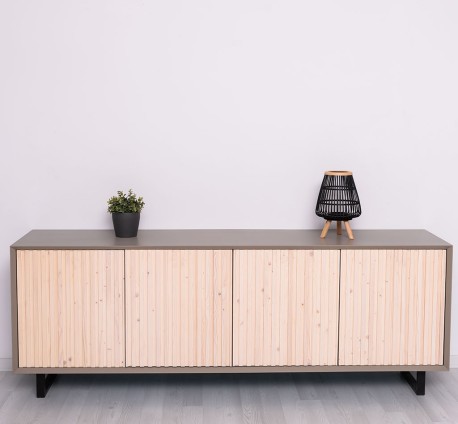 Comoda cu 4 usi Slatted de la Studio Szel PS753 - Culoare Corp_P030 - Culoare Usi_P095 - DUBLU COLOR