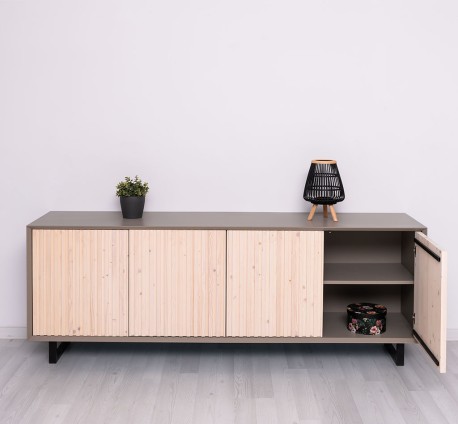 Comoda cu 4 usi Slatted de la Studio Szel PS753 - Culoare Corp_P030 - Culoare Usi_P095 - DUBLU COLOR
