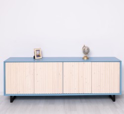 Comoda cu 4 usi Slatted de la Studio Szel PS753 - Culoare Corp_P053 - Culoare Usi_P095 - DUBLU COLOR