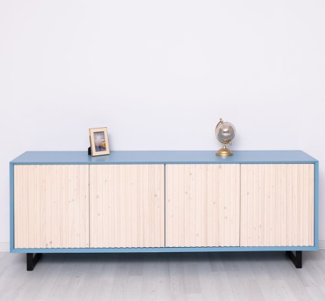Comoda cu 4 usi Slatted de la Studio Szel PS753 - Culoare Corp_P053 - Culoare Usi_P095 - DUBLU COLOR