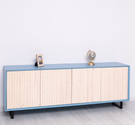 Comoda cu 4 usi Slatted de la Studio Szel PS753 - Culoare Corp_P053 - Culoare Usi_P095 - DUBLU COLOR