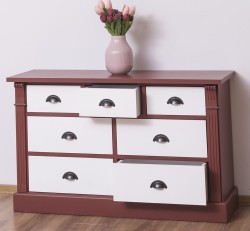 Comoda cu 7 sertare, Colectia Directoire de la Studio Szel PS356 - Culoare Corp_P029 - Culoare Sertare_P004 - DUBLU COLOR