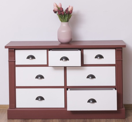 Comoda cu 7 sertare, Colectia Directoire de la Studio Szel PS356 - Culoare Corp_P029 - Culoare Sertare_P004 - DUBLU COLOR