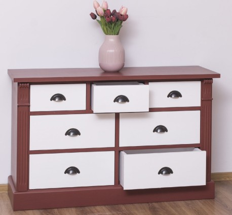 Comoda cu 7 sertare, Colectia Directoire de la Studio Szel PS356 - Culoare Corp_P029 - Culoare Sertare_P004 - DUBLU COLOR