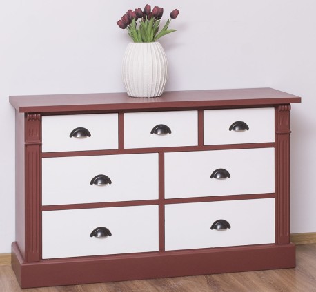 Comoda cu 7 sertare, Colectia Directoire de la Studio Szel PS356 - Culoare Corp_P029 - Culoare Sertare_P004 - DUBLU COLOR