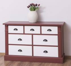 Comoda cu 7 sertare, Colectia Directoire de la Studio Szel PS356 - Culoare Corp_P029 - Culoare Sertare_P004 - DUBLU COLOR