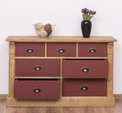 Comoda cu 7 sertare, Colectia Directoire de la Studio Szel PS356 - Culoare Corp_P002 - Culoare Sertare_P029 - DUBLU COLOR