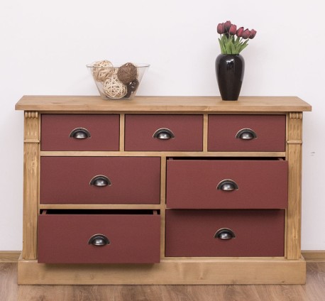 Comoda cu 7 sertare, Colectia Directoire de la Studio Szel PS356 - Culoare Corp_P002 - Culoare Sertare_P029 - DUBLU COLOR