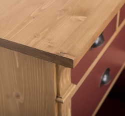 Comoda cu 7 sertare, Colectia Directoire de la Studio Szel PS356 - Culoare Corp_P002 - Culoare Sertare_P029 - DUBLU COLOR