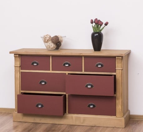 Comoda cu 7 sertare, Colectia Directoire de la Studio Szel PS356 - Culoare Corp_P002 - Culoare Sertare_P029 - DUBLU COLOR