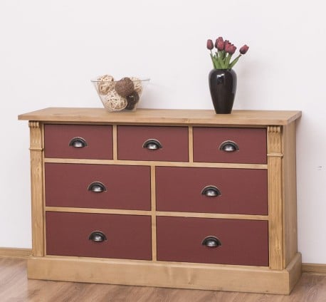 Comoda cu 7 sertare, Colectia Directoire de la Studio Szel PS356 - Culoare Corp_P002 - Culoare Sertare_P029 - DUBLU COLOR