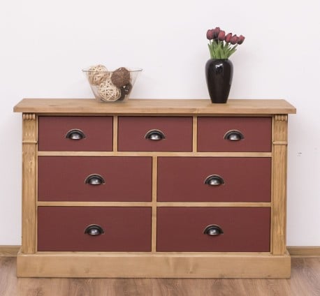 Comoda cu 7 sertare, Colectia Directoire de la Studio Szel PS356 - Culoare Corp_P002 - Culoare Sertare_P029 - DUBLU COLOR