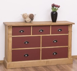 Comoda cu 7 sertare, Colectia Directoire de la Studio Szel PS356 - Culoare Corp_P002 - Culoare Sertare_P029 - DUBLU COLOR