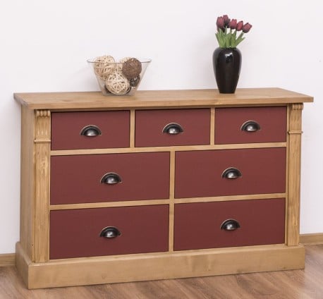 Comoda cu 7 sertare, Colectia Directoire de la Studio Szel PS356 - Culoare Corp_P002 - Culoare Sertare_P029 - DUBLU COLOR