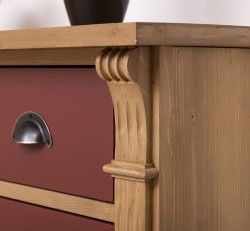 Comoda cu 7 sertare, Colectia Directoire de la Studio Szel PS356 - Culoare Corp_P002 - Culoare Sertare_P029 - DUBLU COLOR