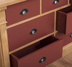 Comoda cu 7 sertare, Colectia Directoire de la Studio Szel PS356 - Culoare Corp_P002 - Culoare Sertare_P029 - DUBLU COLOR