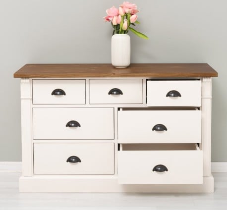 Comoda cu 7 sertare, Colectia Directoire de la Studio Szel PS356 - Culoare Top_P084 - Culoare Corp_P015 - DUBLU COLOR