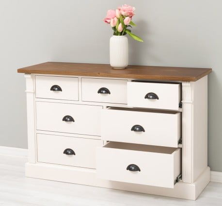 Comoda cu 7 sertare, Colectia Directoire de la Studio Szel PS356 - Culoare Top_P084 - Culoare Corp_P015 - DUBLU COLOR