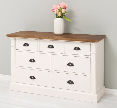 Comoda cu 7 sertare, Colectia Directoire de la Studio Szel PS356 - Culoare Top_P084 - Culoare Corp_P015 - DUBLU COLOR