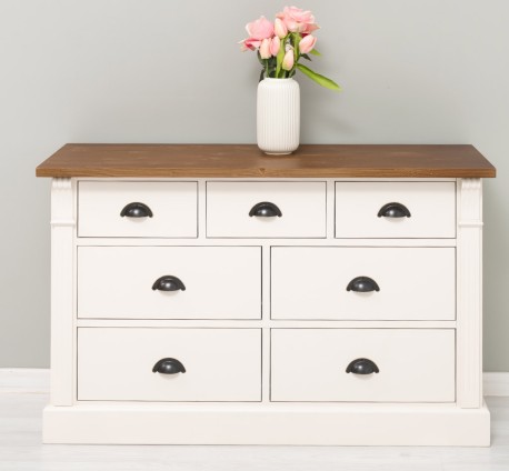 Comoda cu 7 sertare, Colectia Directoire de la Studio Szel PS356 - Culoare Top_P084 - Culoare Corp_P015 - DUBLU COLOR
