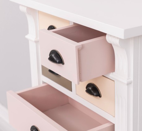 Comoda cu 8 sertare, Colectia Directoire de la Studio Szel PS486 - Culoare Corp_P039 - Culoare Sertare_Multicolor - MULTICOLOR