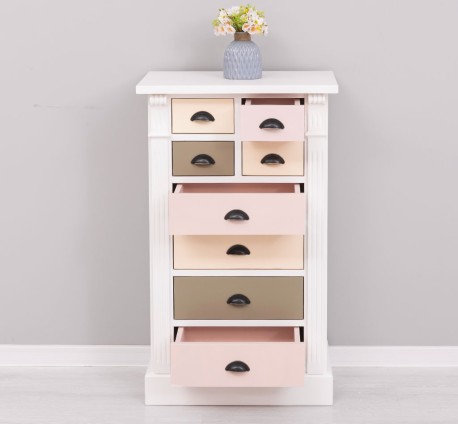 Comoda cu 8 sertare, Colectia Directoire de la Studio Szel PS486 - Culoare Corp_P039 - Culoare Sertare_Multicolor - MULTICOLOR