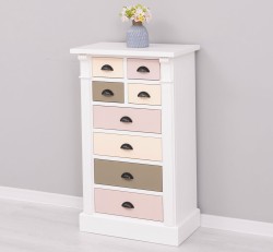 Comoda cu 8 sertare, Colectia Directoire de la Studio Szel PS486 - Culoare Corp_P039 - Culoare Sertare_Multicolor - MULTICOLOR