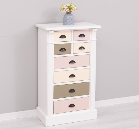 Comoda cu 8 sertare, Colectia Directoire de la Studio Szel PS486 - Culoare Corp_P039 - Culoare Sertare_Multicolor - MULTICOLOR