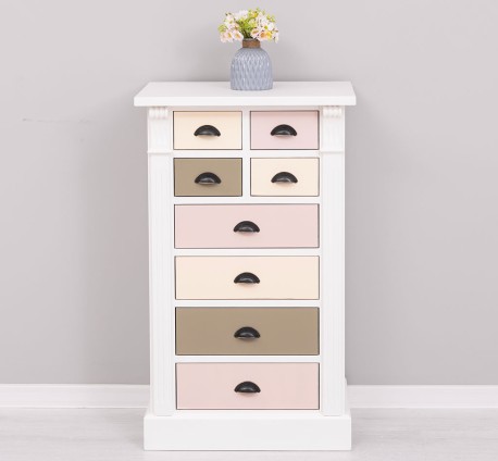 Comoda cu 8 sertare, Colectia Directoire de la Studio Szel PS486 - Culoare Corp_P039 - Culoare Sertare_Multicolor - MULTICOLOR