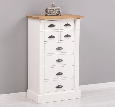 Comoda cu 8 sertare, Colectia Directoire de la Studio Szel PS486 - Culoare Top_P001 - Culoare Corp_P039 - DUBLU COLOR