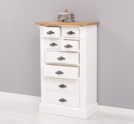 Comoda cu 8 sertare, Colectia Directoire de la Studio Szel PS486 - Culoare Top_P001 - Culoare Corp_P039 - DUBLU COLOR