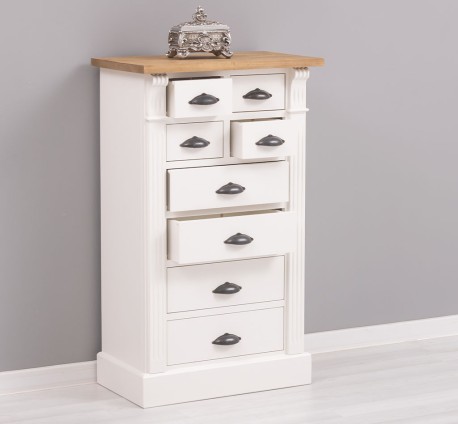 Comoda cu 8 sertare, Colectia Directoire de la Studio Szel PS486 - Culoare Top_P001 - Culoare Corp_P039 - DUBLU COLOR