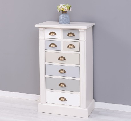 Comoda cu 8 sertare, Colectia Directoire de la Studio Szel PS486 - Culoare Corp_P015A - Culoare Sertare_Multicolor - MULTICOLOR