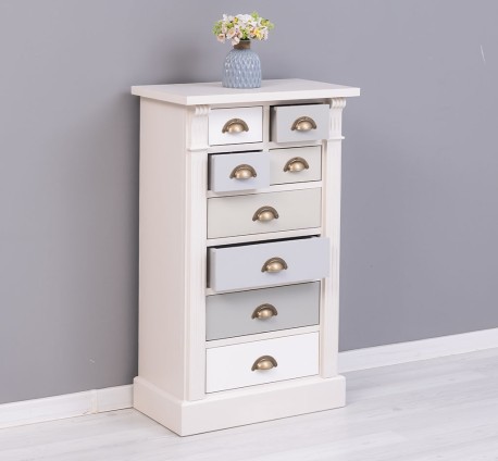 Comoda cu 8 sertare, Colectia Directoire de la Studio Szel PS486 - Culoare Corp_P015A - Culoare Sertare_Multicolor - MULTICOLOR
