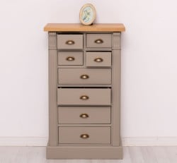 Comoda cu 8 sertare, blat stejar, Colectia Directoire de la Studio Szel PS486 - Culoare Top_P002 - Culoare Corp_P030 - DUBLU COLOR