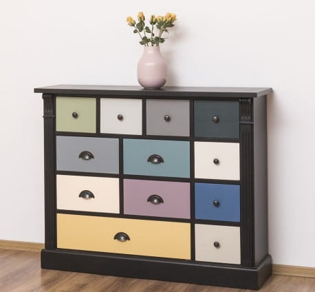 Comoda cu 12 sertare, Colectia Directoire de la Studio Szel PS485 - Culoare Corp_P003 - Culoare Sertare_Multicolor - MULTICOLOR