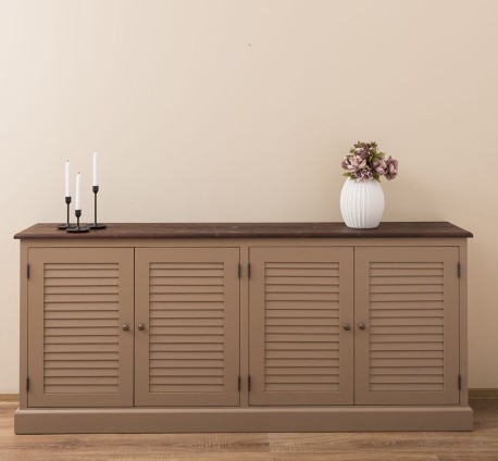 Bufet cu 4 usi, Colectia Shutter de la Studio Szel PS570 - Culoare Top_P083 - Culoare Corp_P088 - DUBLU COLOR