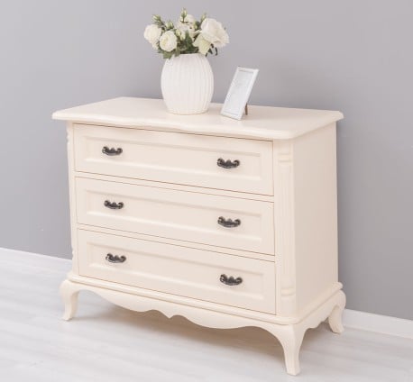 Comoda cu 3 sertare Chic sertare pe sine soft close de la Studio Szel PS646 - Culoare_P025A - VOPSIT ANTICHIZAT