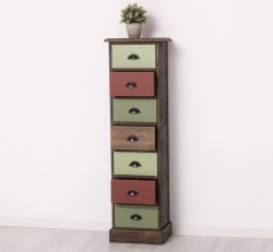 Comoda ingusta cu 7 sertare de la Studio Szel PS276 - Culoare Corp_P066 - Culoare Sertare_Multicolor - MULTICOLOR