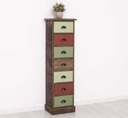 Comoda ingusta cu 7 sertare de la Studio Szel PS276 - Culoare Corp_P066 - Culoare Sertare_Multicolor - MULTICOLOR