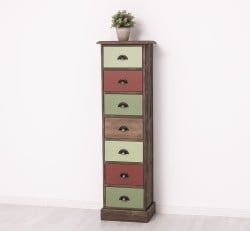 Comoda ingusta cu 7 sertare de la Studio Szel PS276 - Culoare Corp_P066 - Culoare Sertare_Multicolor - MULTICOLOR