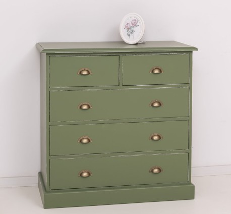 Comoda cu 2 sertare inguste + 3 sertare largi de la Studio Szel PS151 - Culoare_P038A - VOPSIT ANTICHIZAT