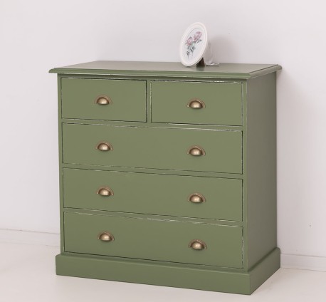 Comoda cu 2 sertare inguste + 3 sertare largi de la Studio Szel PS151 - Culoare_P038A - VOPSIT ANTICHIZAT