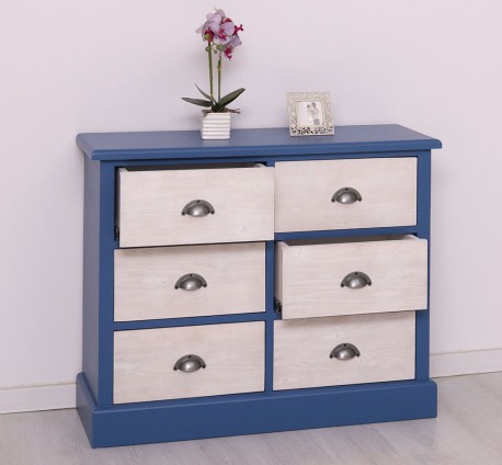 Comoda cu 6 sertare de la Studio Szel PS688 - Culoare Corp_P045 - Culoare Sertare_P080 - DUBLU COLOR